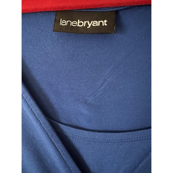 Lane Bryant Sleeveless Stretch Dress V Neck Blue Shimmer size 14/16 - Picture 3 of 11